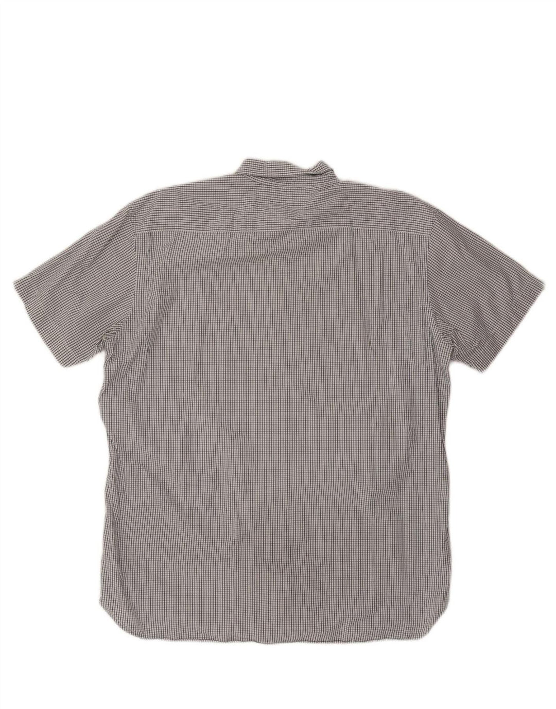 TOMMY HILFIGER Mens Short Sleeve Shirt XL White Check Cotton
