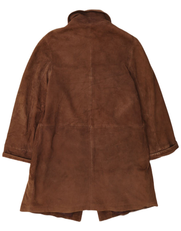 Conbipel Womens Free Heron Ruskindsoverfrakke IT 42 Medium Brown Læder
