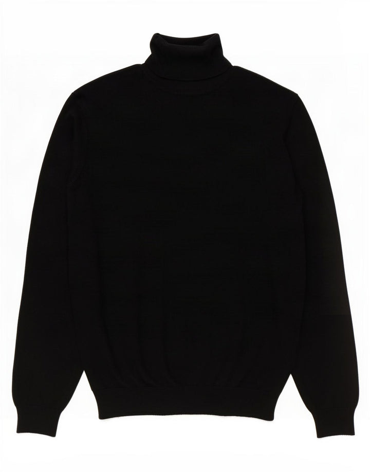 Zara Herre rullehals sweater Medium Sort viskose