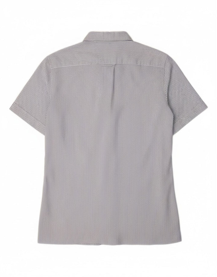 TOMMY HILFIGER Mens Slim Fit Short Sleeve Shirt Medium Blue Pinstripe