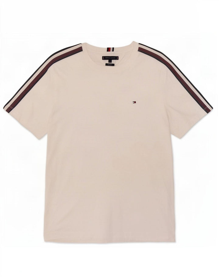Tommy Hilfiger Herre Regular Fit T-Shirt Top Stor Hvid Bomuld
