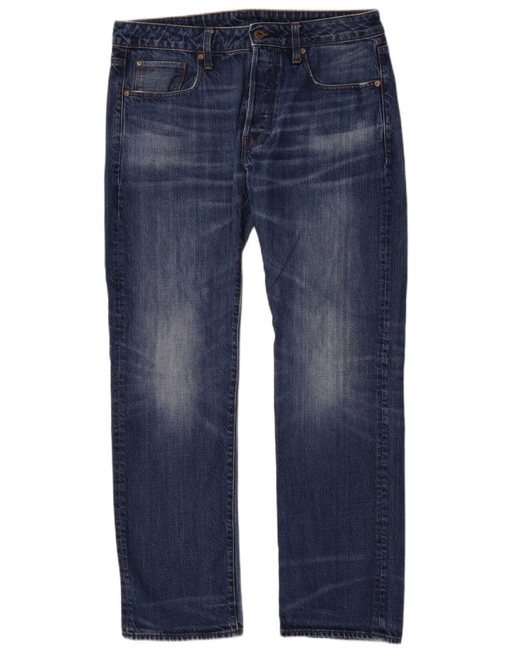 G-Star Straight Jeans til mænd W34 L32 Blå Bomuld