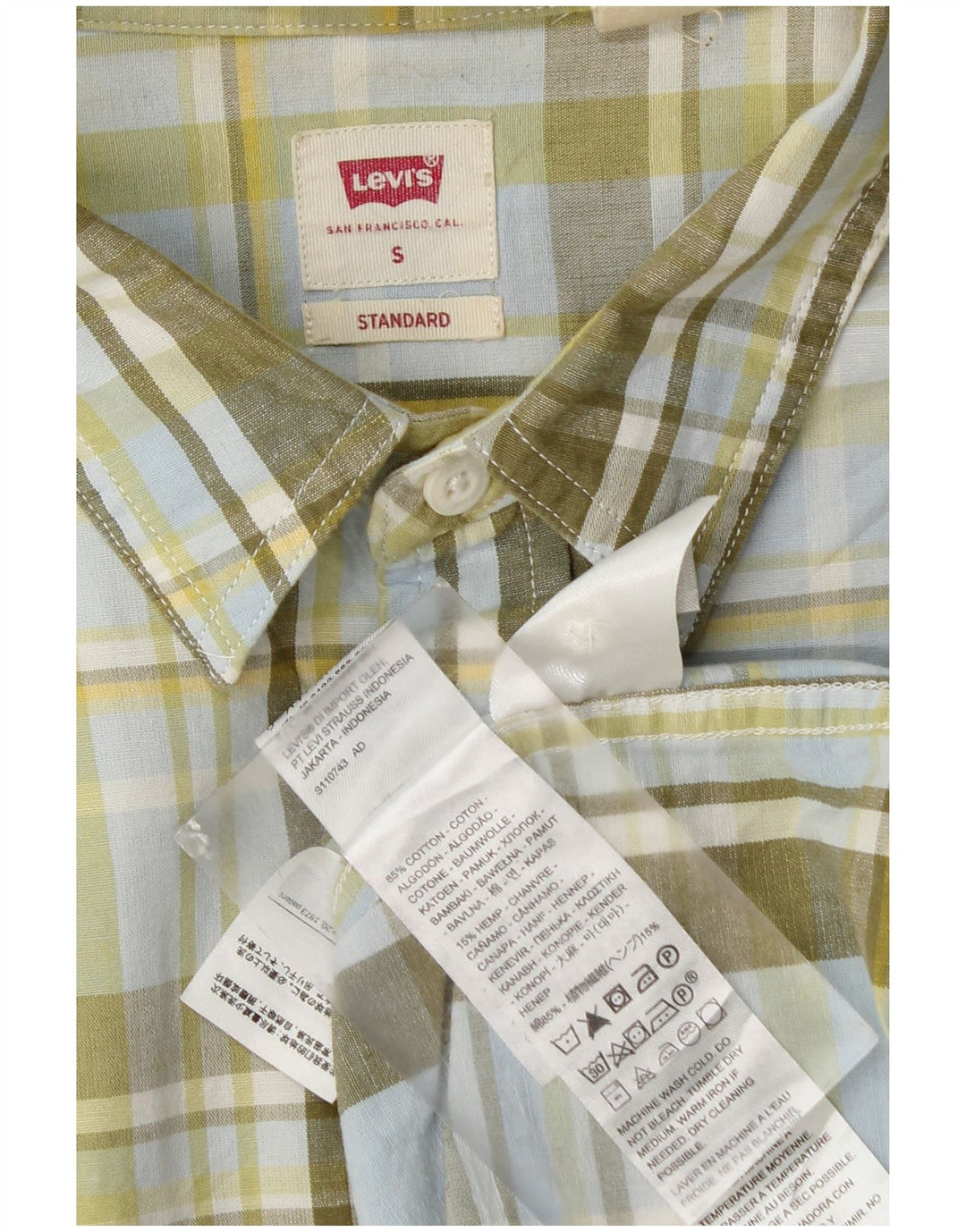Levi's Standard-skjorte til mænd, lille grøn ternet bomuld