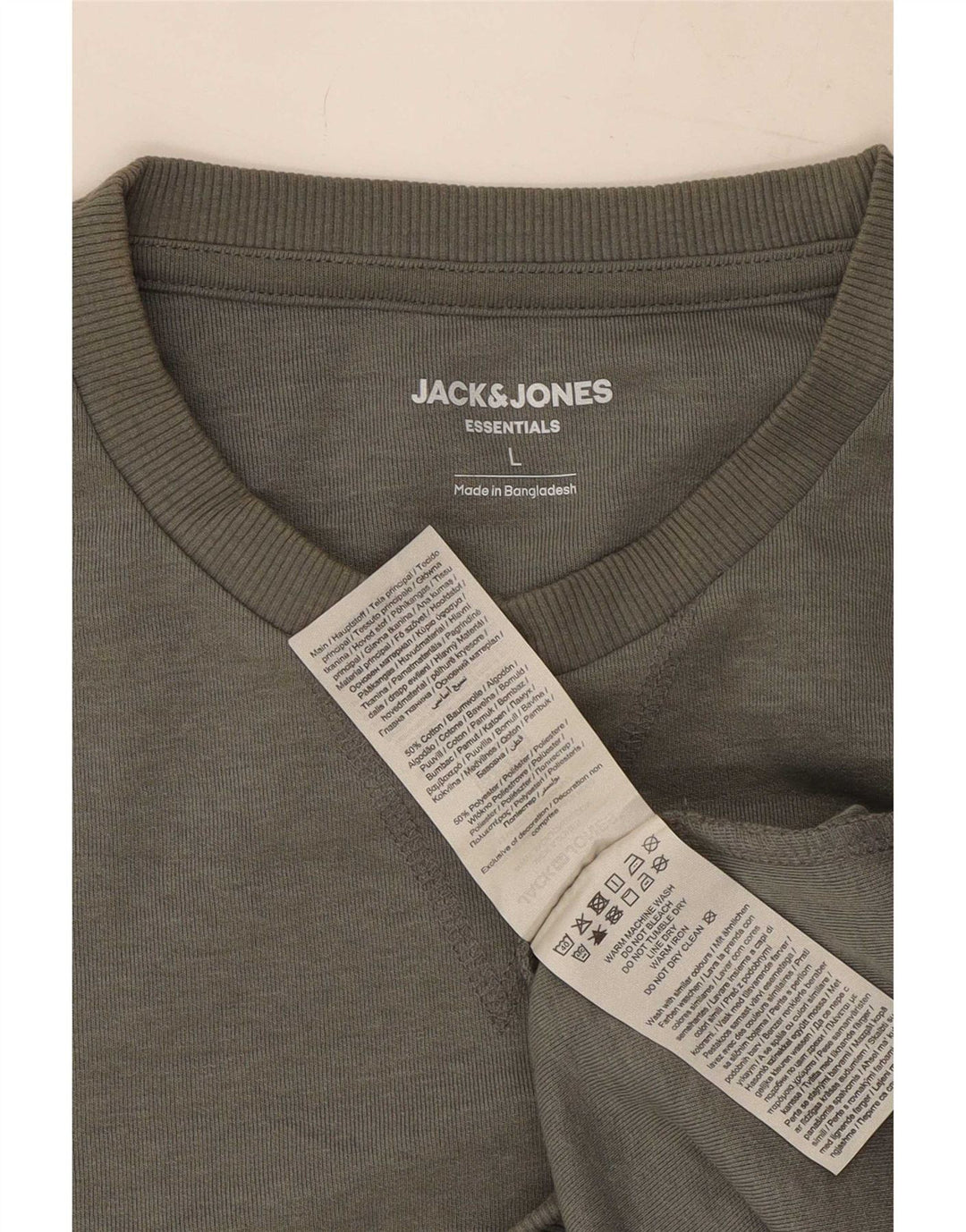 Jack & Jones Sweatshirt-trøje til mænd Large Grå Bomuld