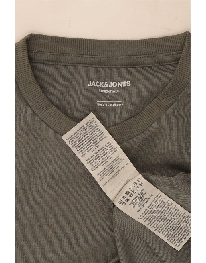 Jack & Jones Sweatshirt-trøje til mænd Large Grå Bomuld