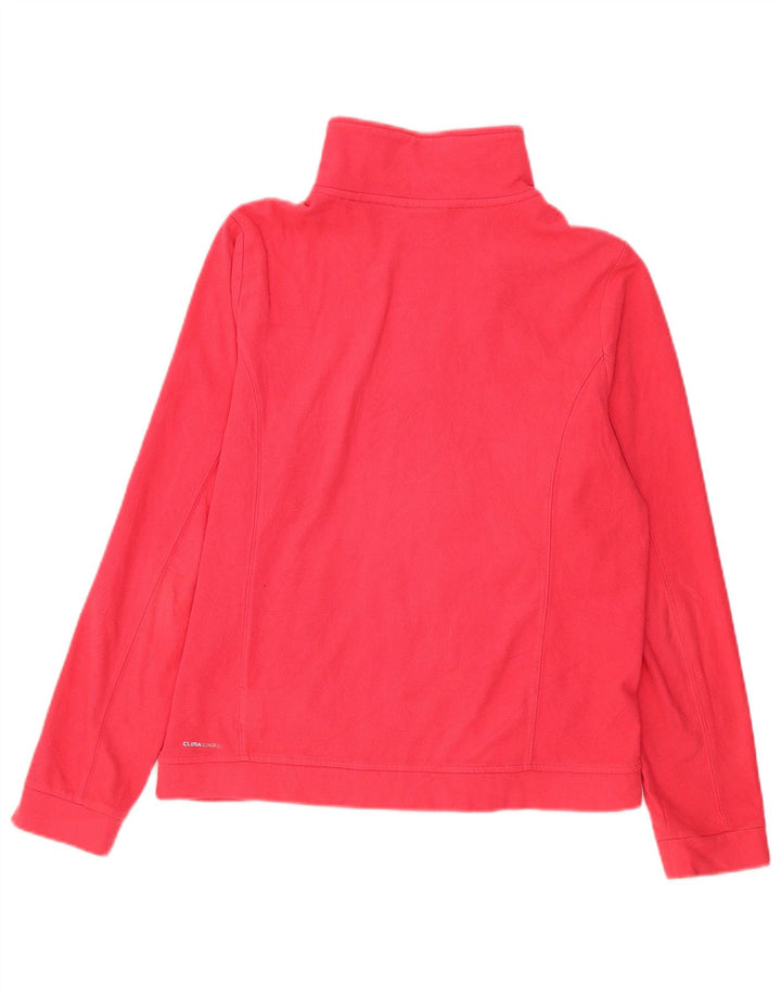 Adidas Dame Fleecejakke UK 16 Stor Rød Polyester