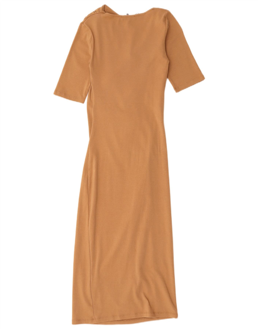 Zara Dame Maxi Dress UK 8 Small Beige Bomuld