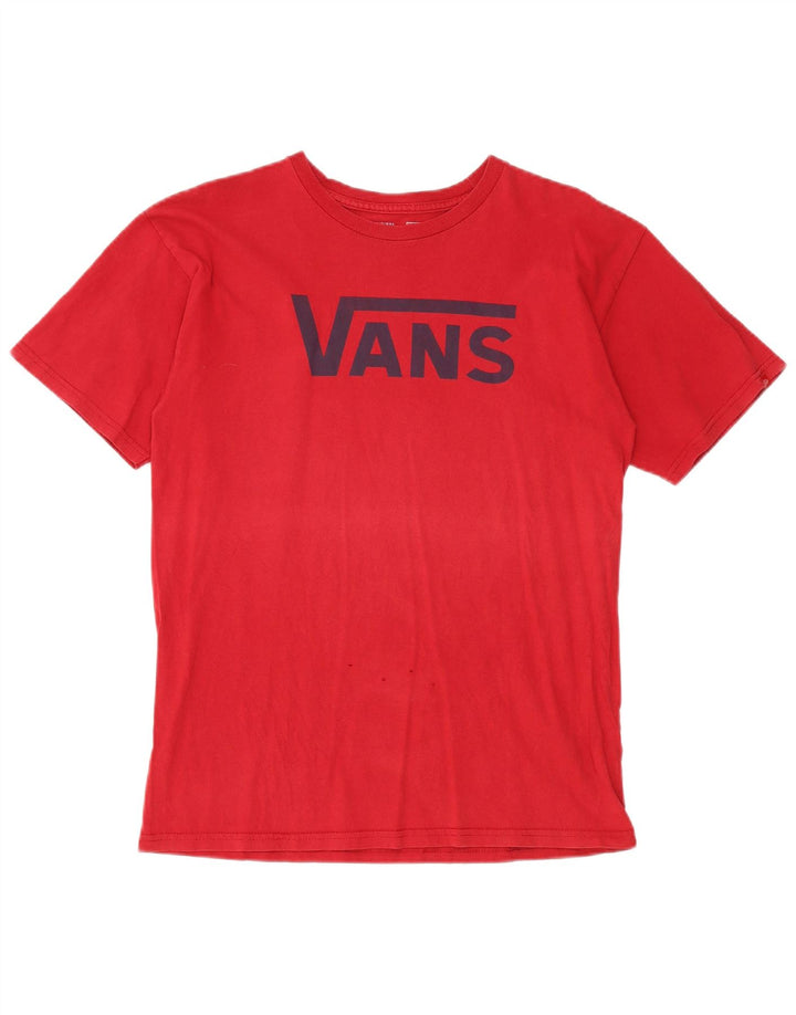 Vans Herre Klassisk grafisk T-shirt Top Medium Rød Bomuld