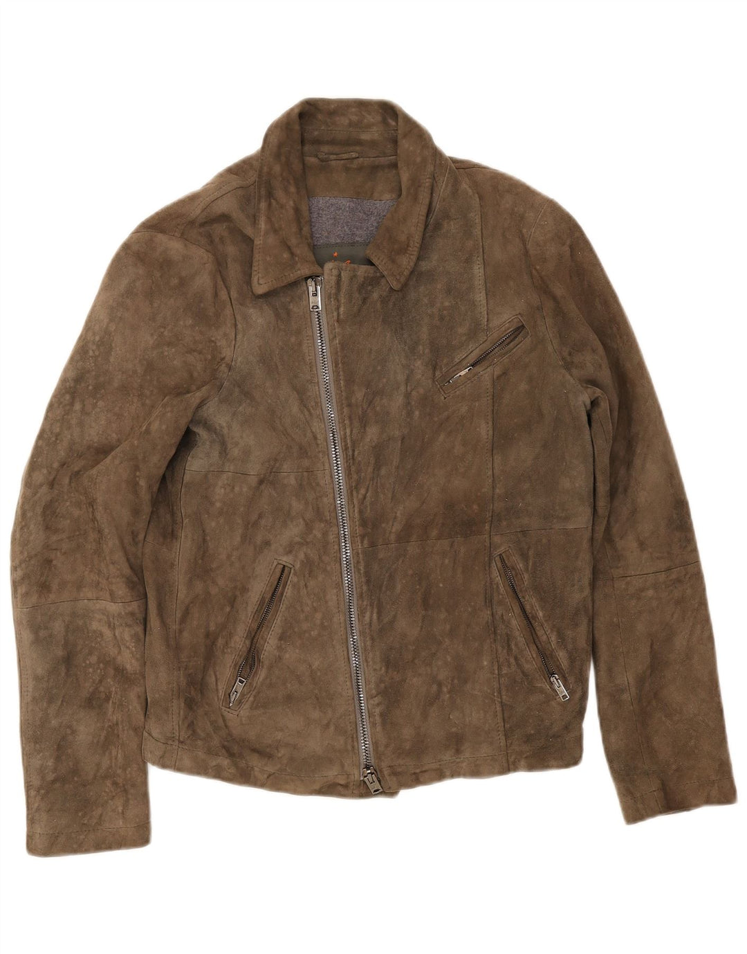 Giorgio Brato Herre Ruskind Biker Jacket IT 48 Medium Grønt Læder