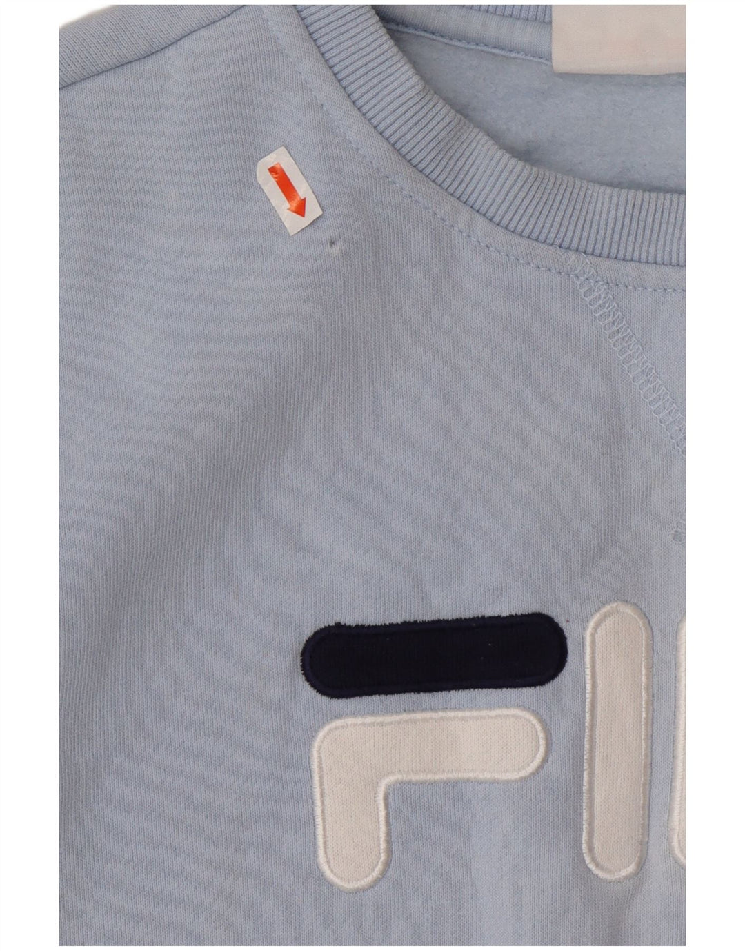 FILA Grafisk sweatshirt til kvinder UK 14 Medium Blue Colourblock Bomuld