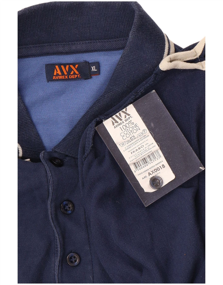 AVIREX herre poloshirt XL marineblå bomuld