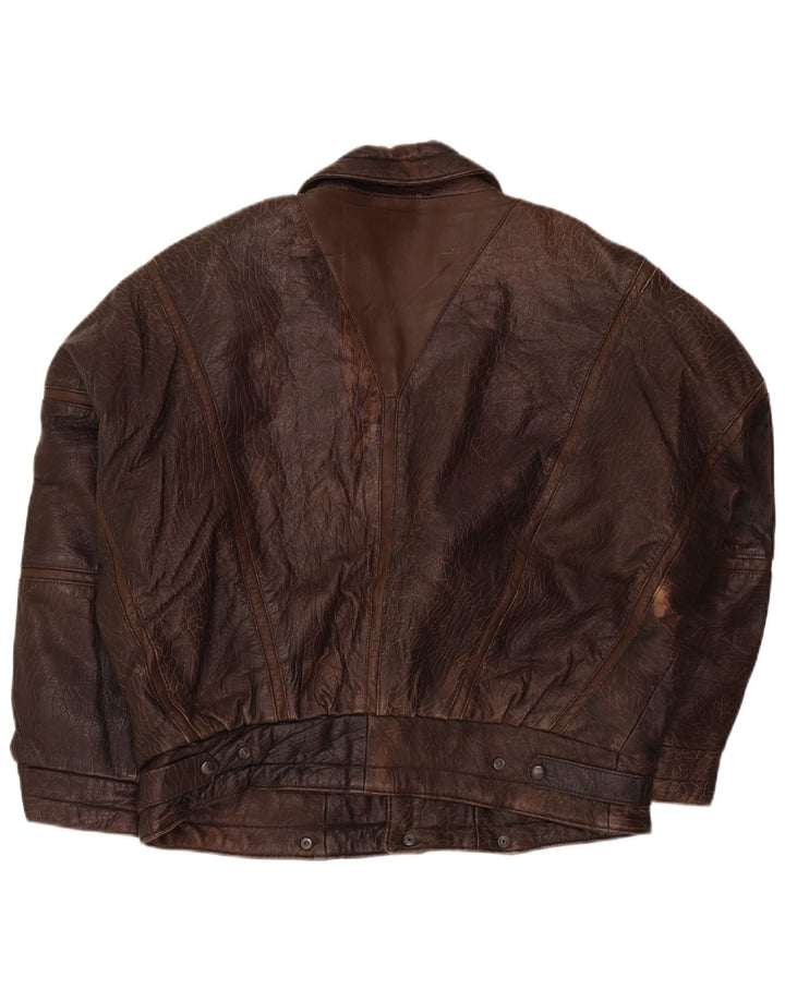 Vintage herre læderjakke IT 52 XL Brun
