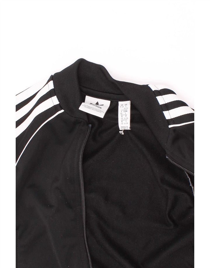 Adidas Drenge Træningsdragt Topjakke 4-5 År Sort Polyester
