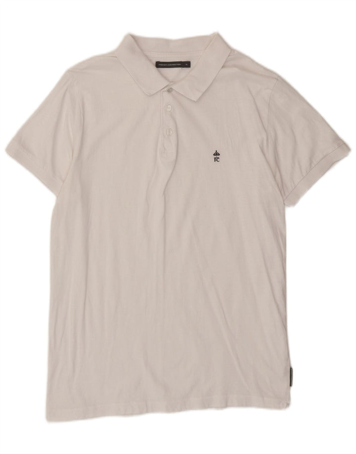 French Connection Herre poloshirt XL Hvid Bomuld