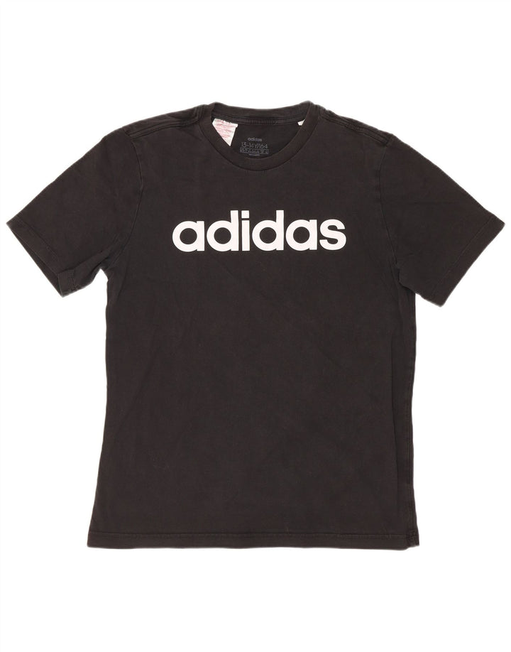 Adidas drenge grafisk t-shirt top 13-14 år sort