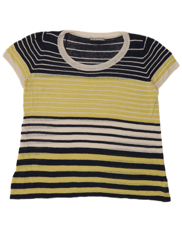 Marks & Spencer T-shirt top til kvinder UK 20 2XL marineblå stribet linned