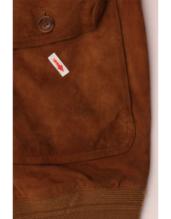 Vintage herre ruskind bomberjakke IT 50 Large Brown