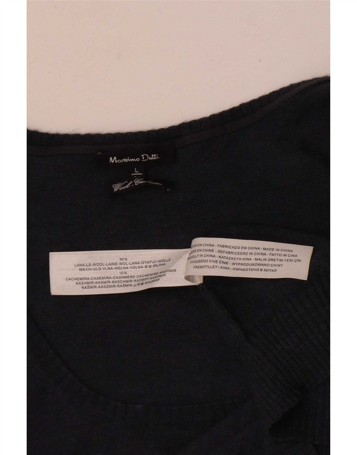 Massimo Dutti Dame Vest Tank Top UK 14 Stor Grå Uld