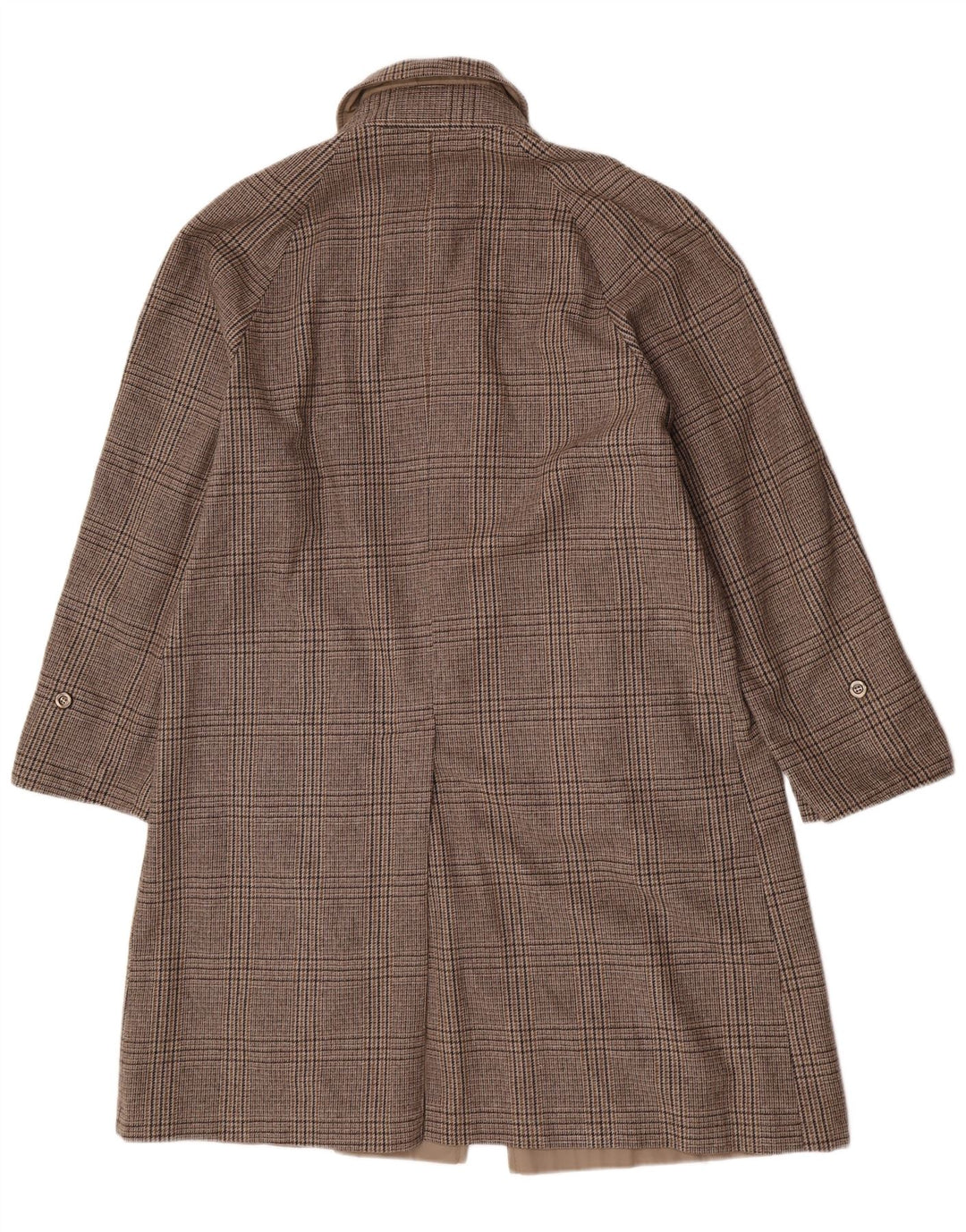 Vintage Herre Vendbar Overfrakke UK 40 Stor Beige Ternet polyester