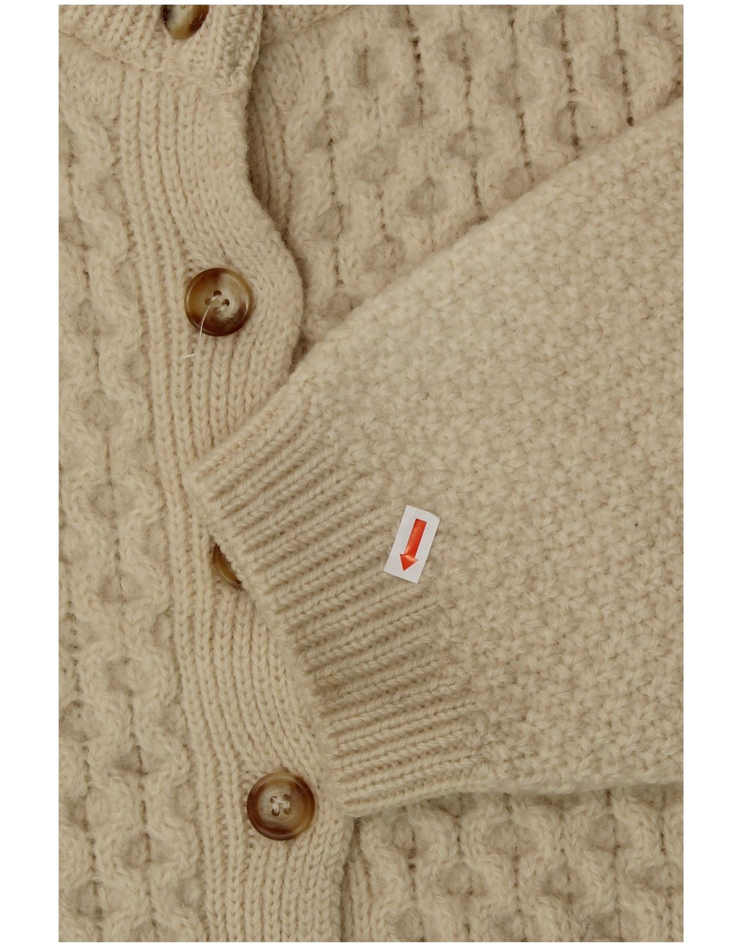 HIGHLAND HOME INDUSTRIES Womens Crop Cardigan Sweater UK 16 Large Beige