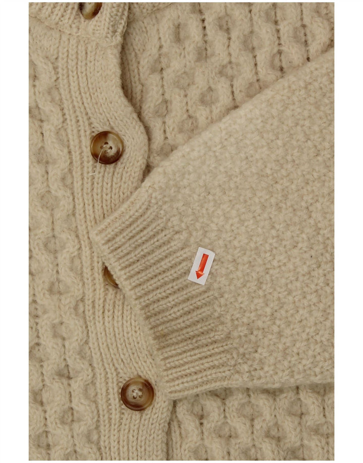 HIGHLAND HOME INDUSTRIES Womens Crop Cardigan Sweater UK 16 Large Beige