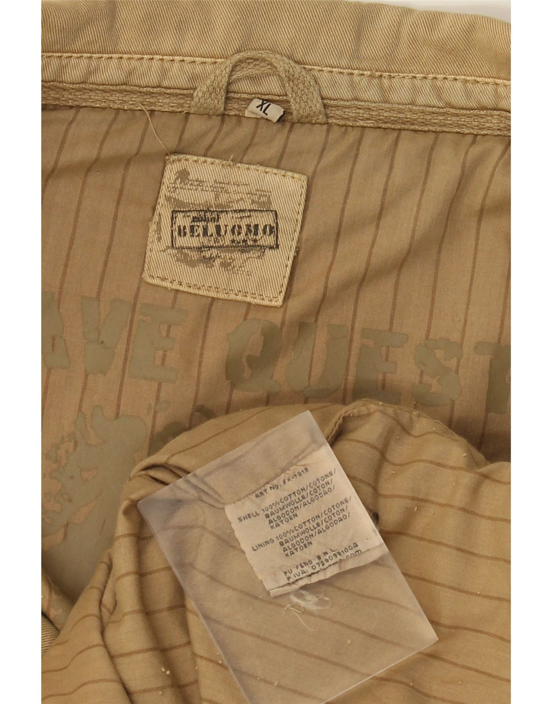 Vintage Herre Military Jacket UK 42 XL Beige Bomuld
