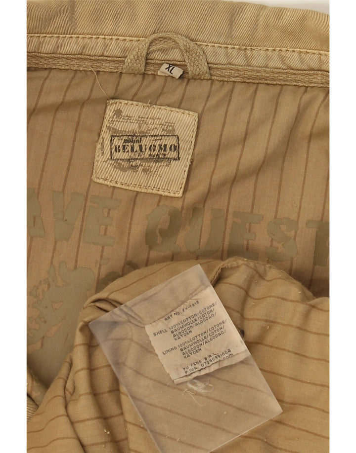 Vintage Herre Military Jacket UK 42 XL Beige Bomuld