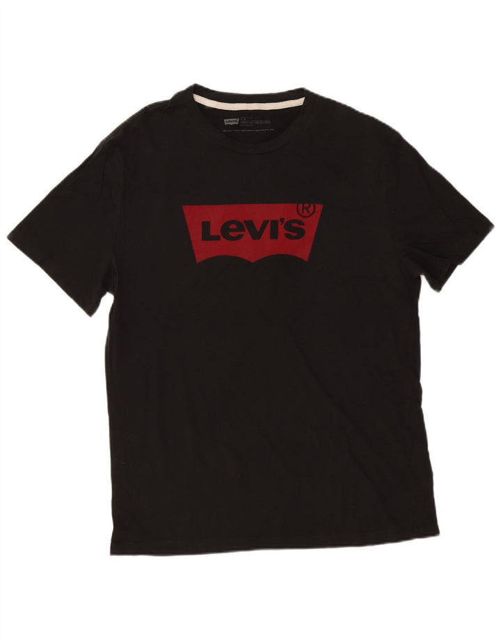 LEVI'S Mens Standard Fit Graphic T-Shirt Top Large Black Cotton
