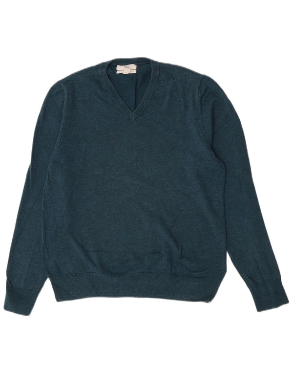 Marks & Spencer Herre V-hals sweater Medium Grøn Bomuld