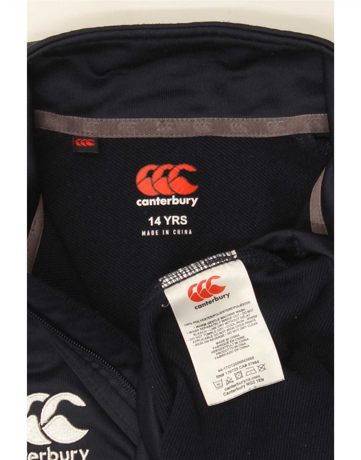 Canterbury Boys Zip Neck Pullover Træningsdragt Top 13-14 år Navy Blue