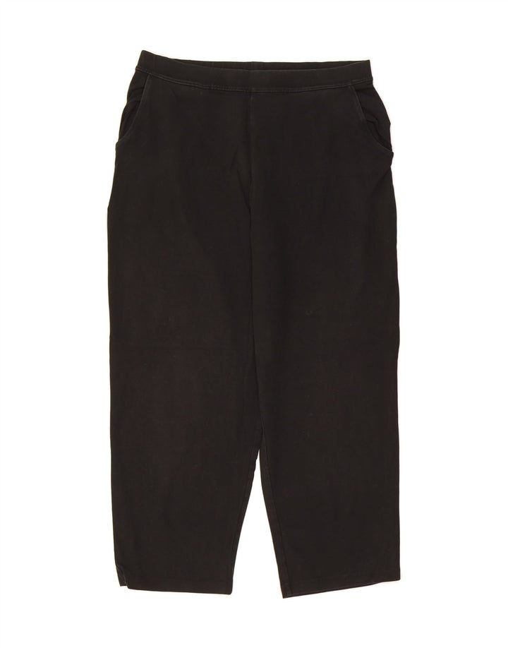 L.L.BEAN Womens Straight Cropped Trousers Medium W30 L23  Black Cotton Vintage L.L.Bean and Second-Hand L.L.Bean from Messina Hembry 