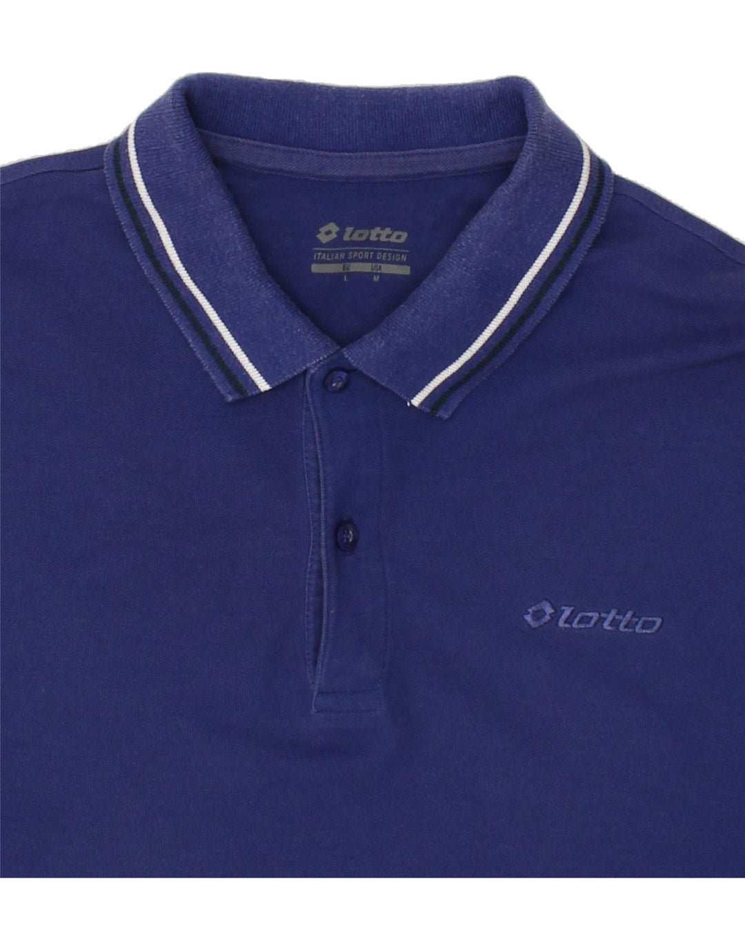 LOTTO Mens Polo Shirt Large Blue Cotton Vintage Lotto and Second-Hand Lotto from Messina Hembry 