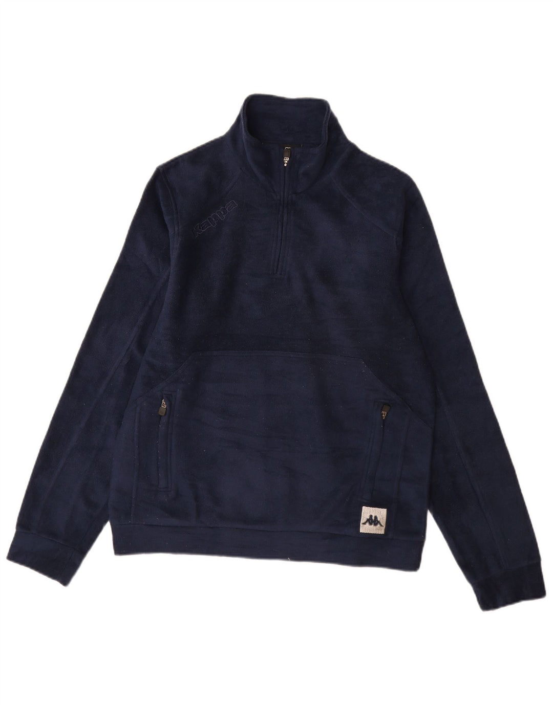 Kappa Herre grafisk lynlås-hals Fleece Jumper Medium Navy Blue Polyester