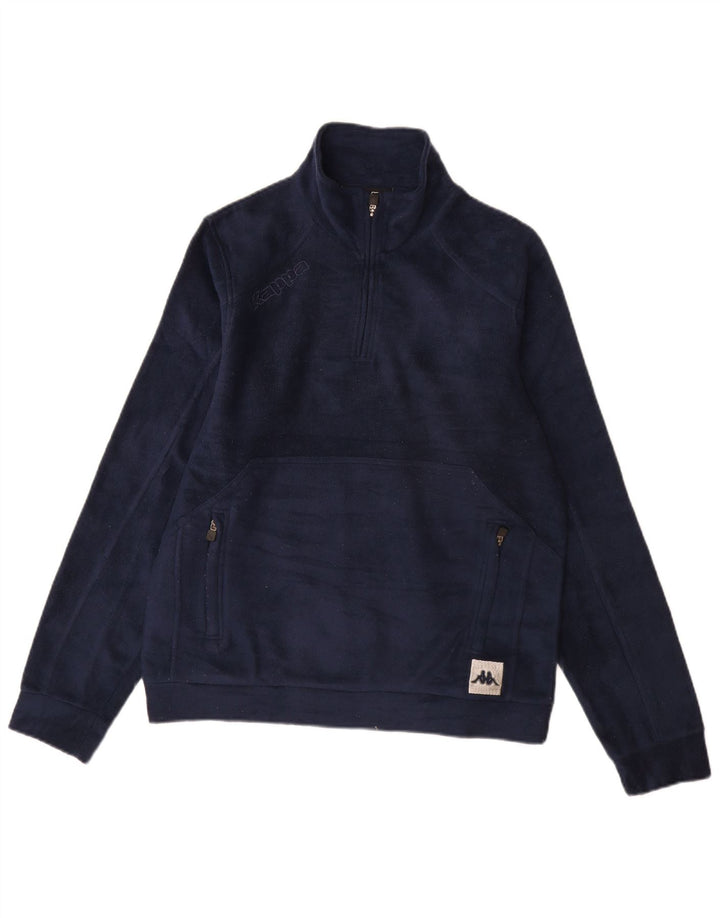 Kappa Herre grafisk lynlås-hals Fleece Jumper Medium Navy Blue Polyester