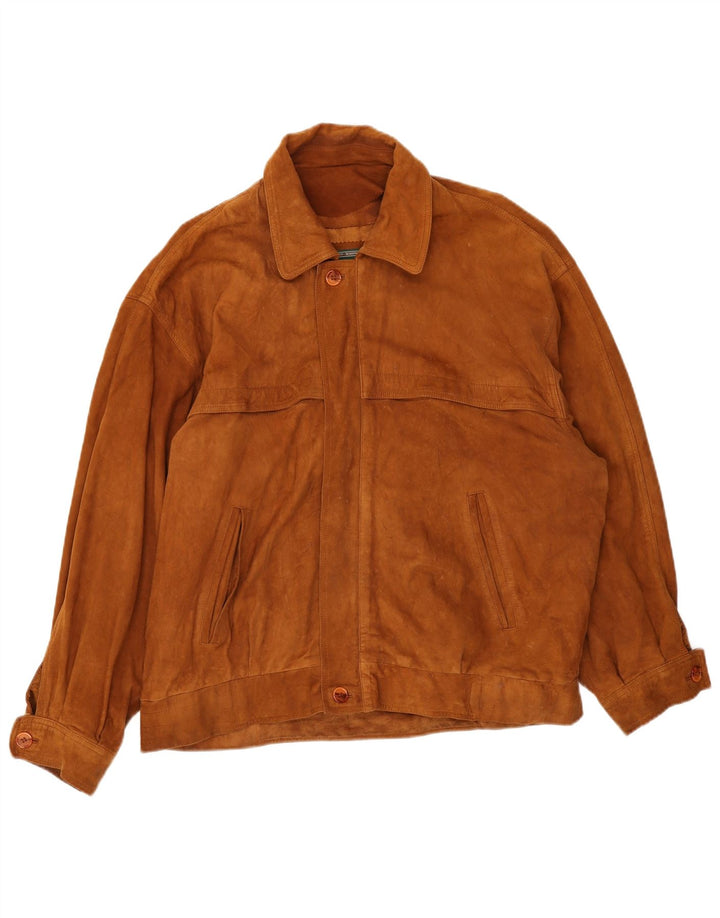 Vintage herre ruskindsjakke IT 52 XL brunt læder