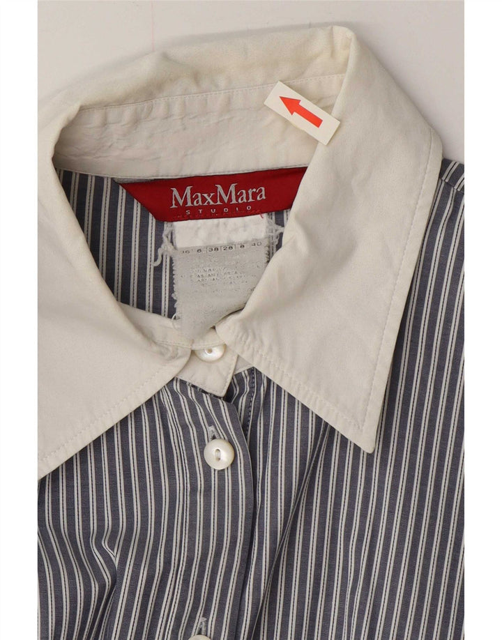 Max Mara Dameskjorte UK 8 Small Blue Pinstripe