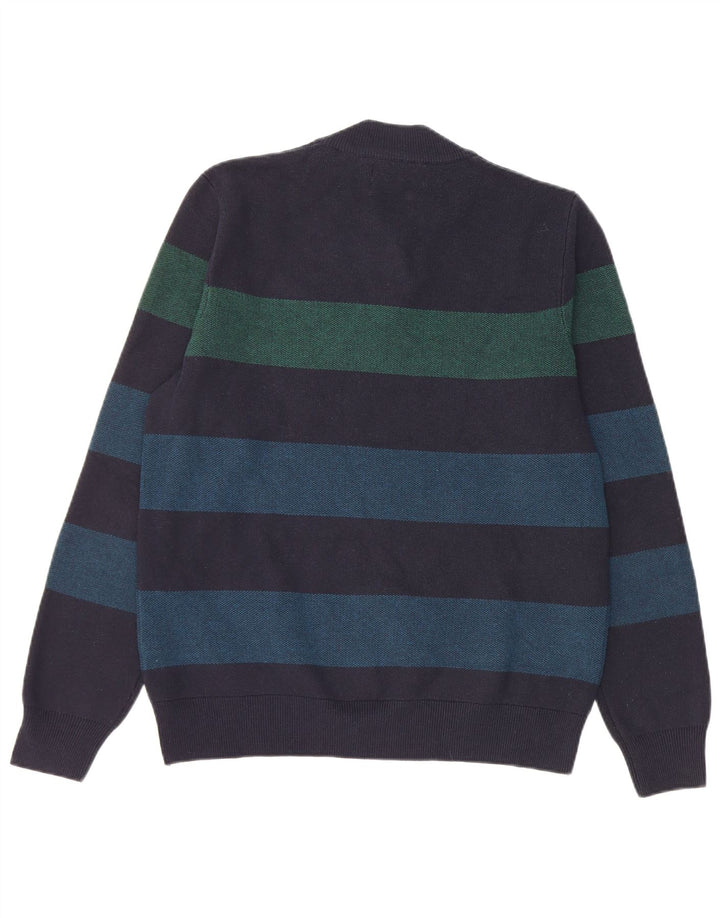 Marks & Spencer Herre sweater med lynlåshals mellem marineblå stribet