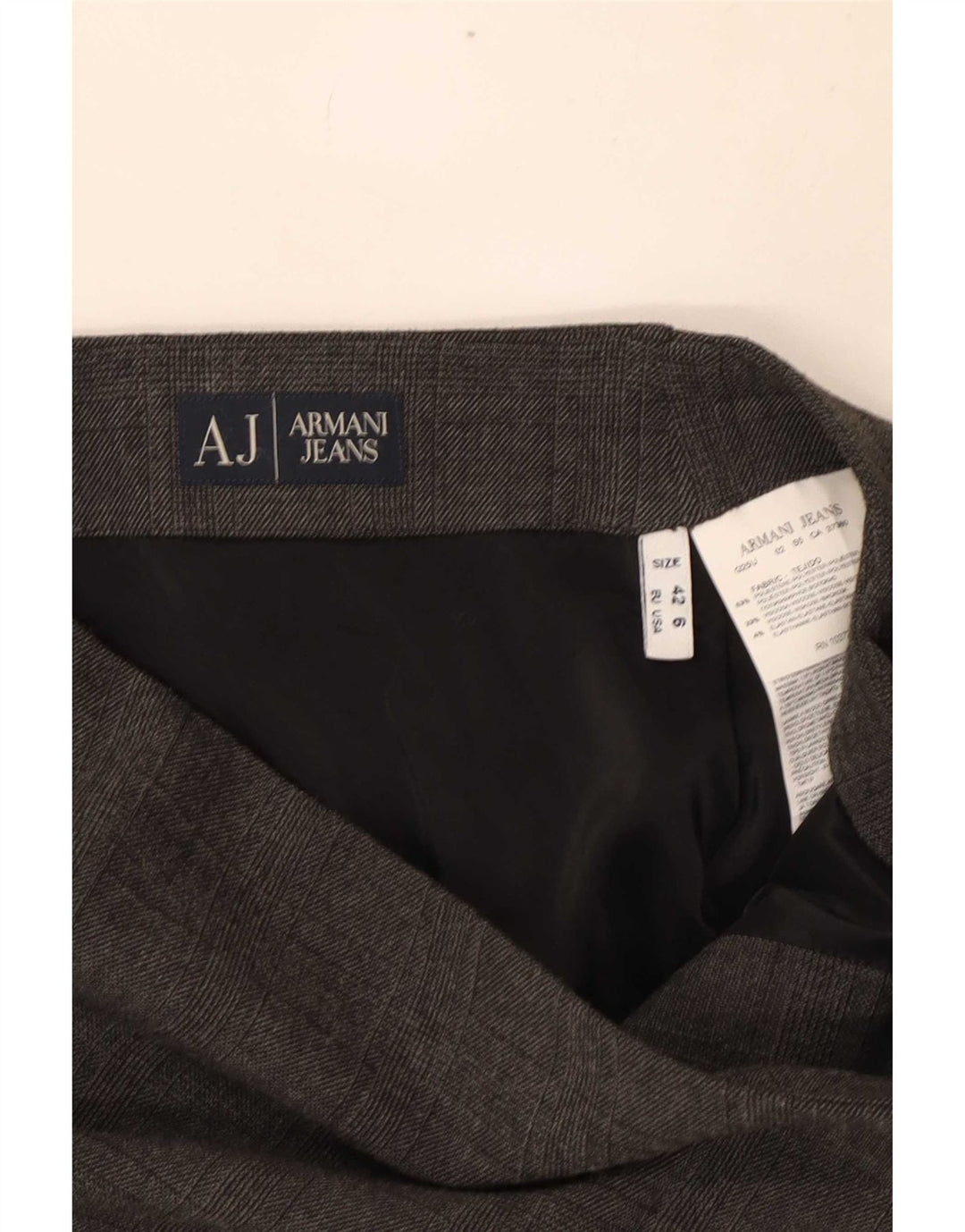 Armani Wrap-nederdel til kvinder US 6 Medium W28 Grå ternet polyester
