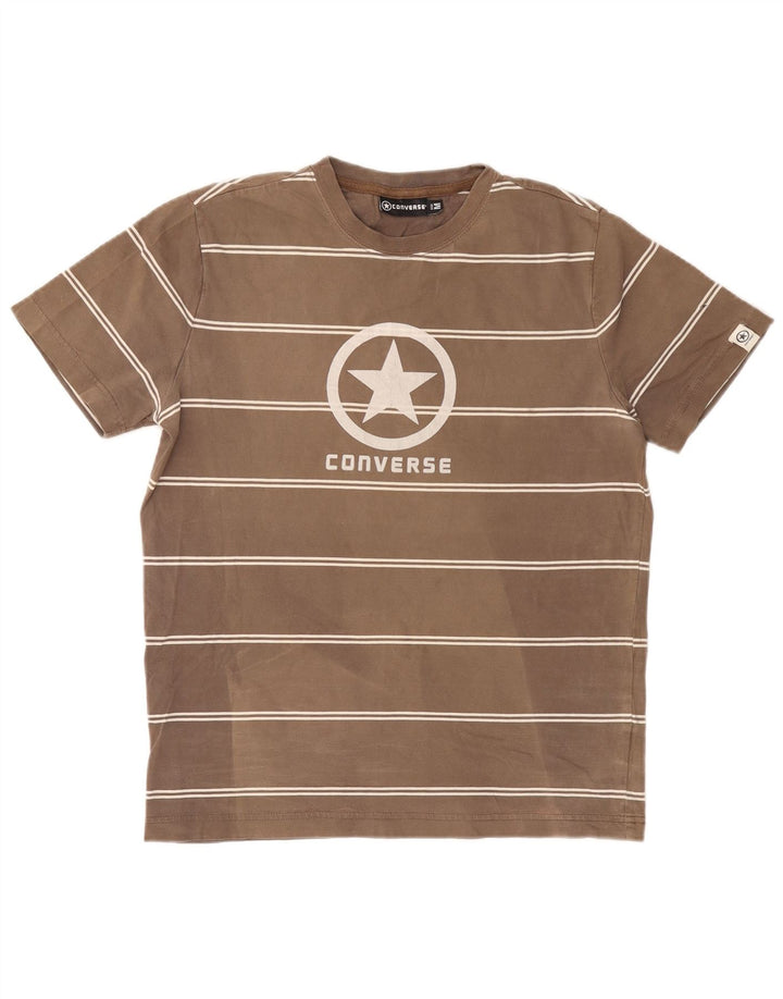 Converse grafisk t-shirt til mænd, medium brun stribet bomuld