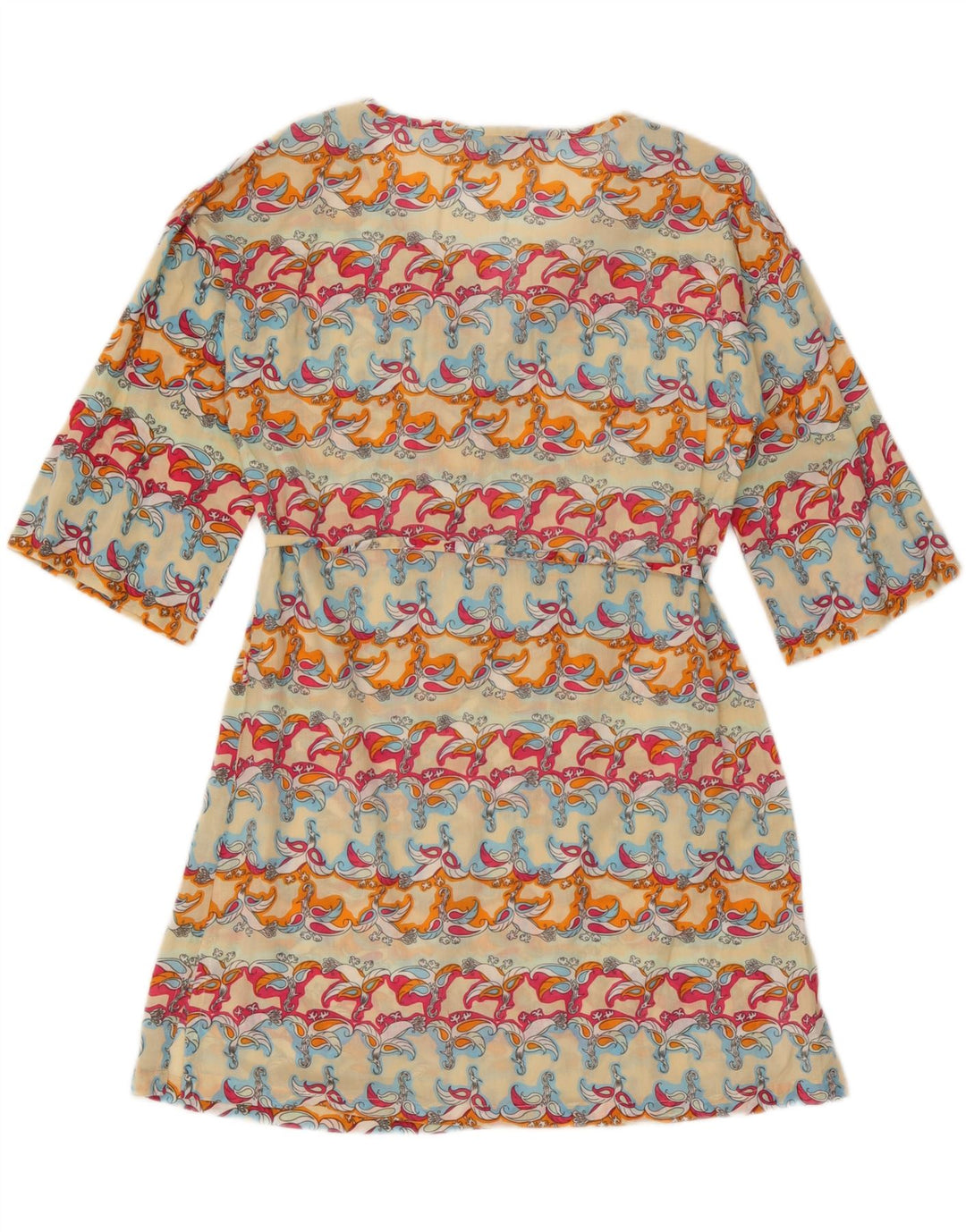 French Connection Dame 3/4 ærmet A-Line Kjole UK 10 Small Multicolored
