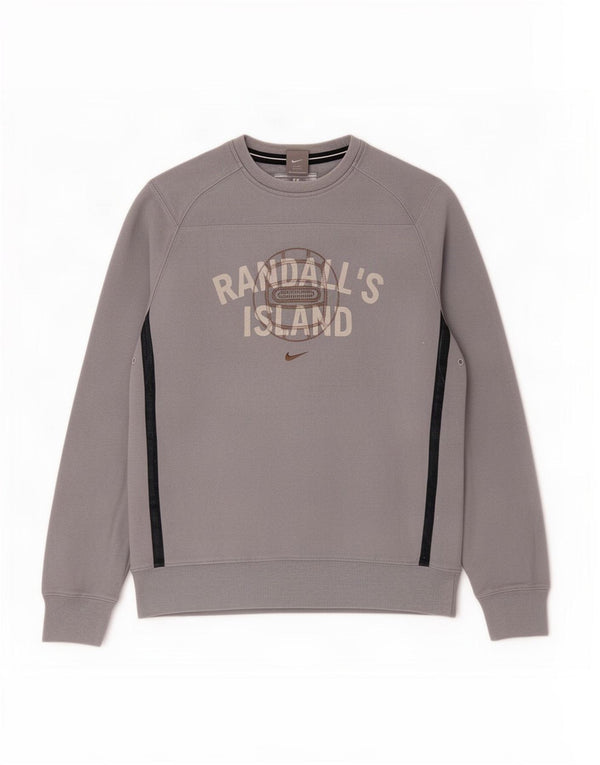 Nike Herre Randall's Island Graphic Sweatshirt Jumper UK 39/41 Medium Grey