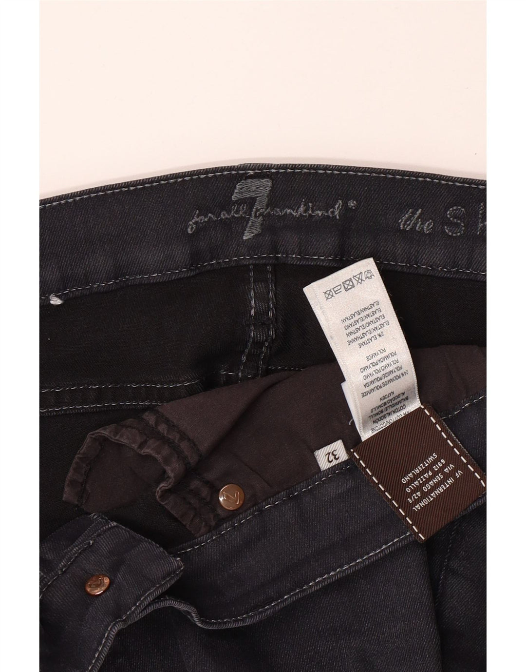 7 TIL ALLE MENNESKER Damer Skinny Jeans W32 L29 Sort Bomuld
