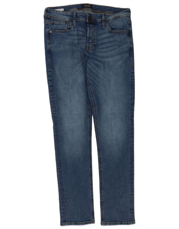 Jack & Jones Herre GLENN Slim Jeans W31 L32 Blå Bomuld