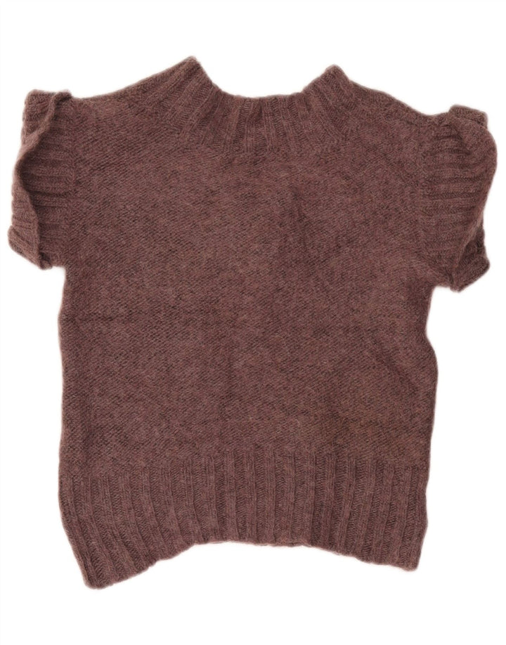MASSIMO DUTTI Dame V-hals sweater UK 12 Medium Burgundy