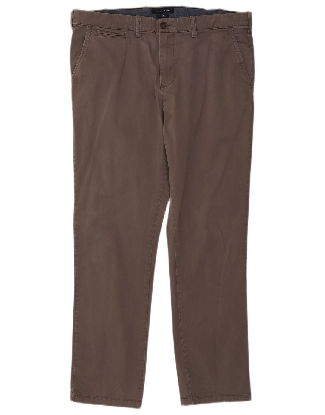 TOMMY HILFIGER Slim Fit Chinobukser til mænd W38 L29 Grå bomuld