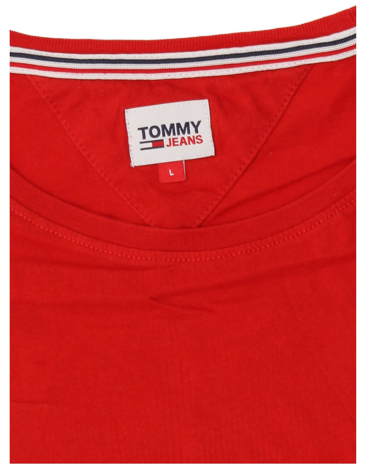 Tommy Hilfiger Dame T-Shirt Top UK 14 Stor Rød