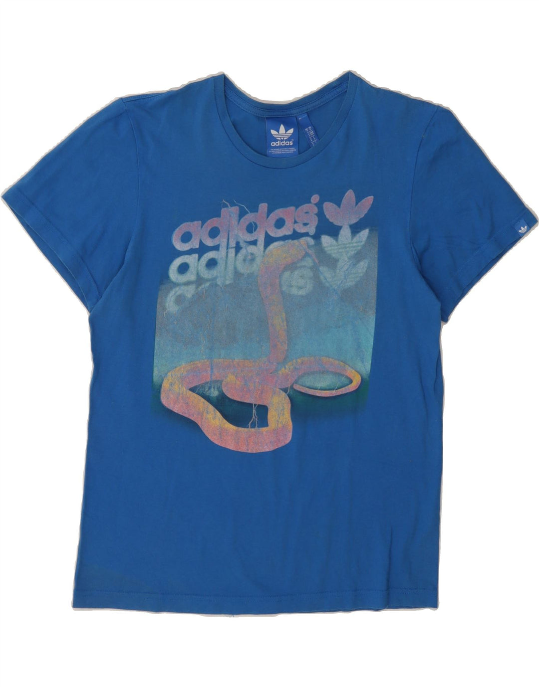 ADIDAS Grafisk T-shirt til mænd, mellemblå bomuld