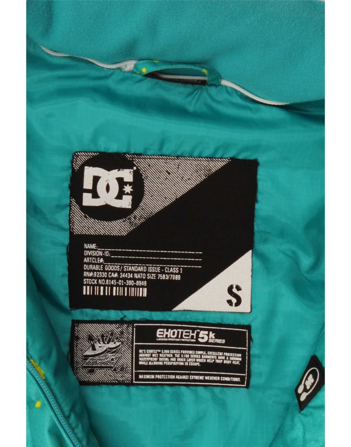 DC polstret herrejakke lille turkis farveblok polyester