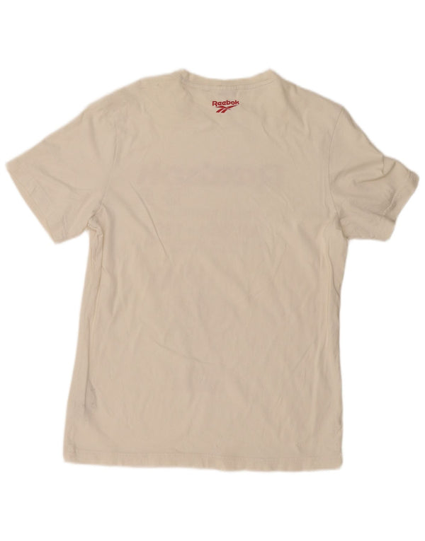 Reebok Herre grafisk T-shirt Top Medium Off White Bomuld
