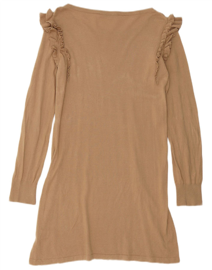 Oasis Dame Jumper Dress UK 10 Small Beige Bomuld